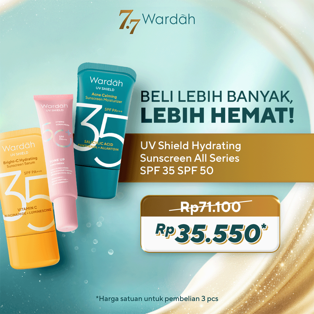 Wardah Sunscreen UV Shield All Series (Airy Smooth Essential Gel Acne Calming Aqua Fresh Tone Up Phy
