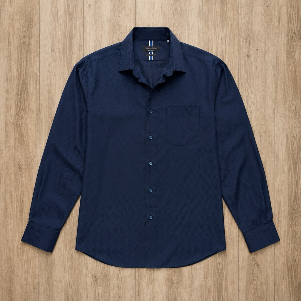 Kemeja Hiromichi nakano Pattern Navy Size : M Original