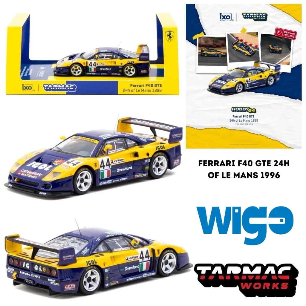 Tarmac Works x iXO Models Ferrari F40 GTE 24h of Le Mans 1996 Luciano Della Noce Anders Olofsson Car