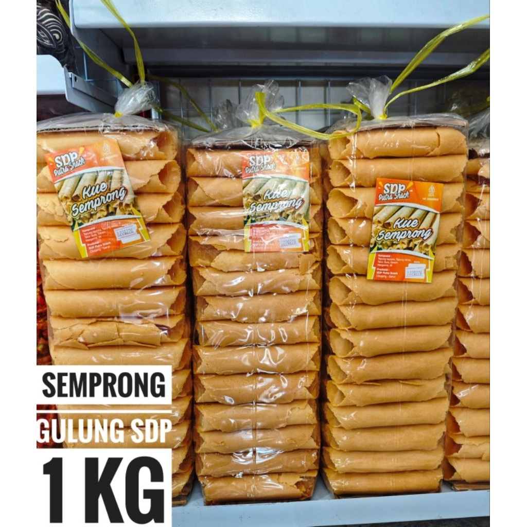 Semprong Gulung SDP 1kg Cemilan Jadul Kue Semprong Renyah Khas Garut