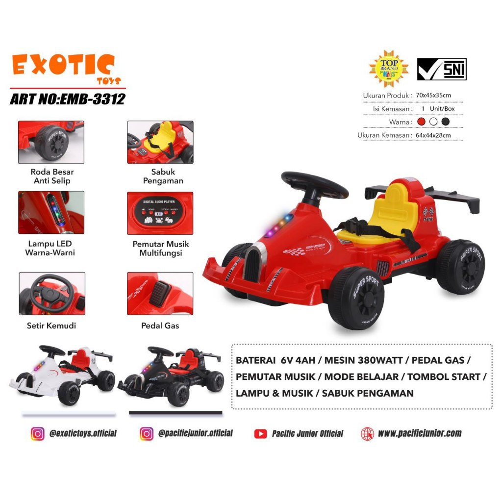 EXOTIC EMB-3312 GO KART MAINAN MOBIL ANAK