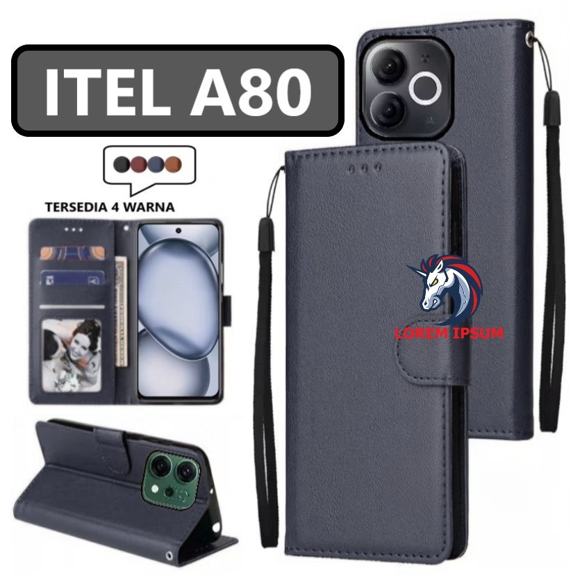 LEATHER CASING ITEL A80 CASE KULIT FLIP WALLET LEATHER KULIT PREMIUM SARUNG BUKA TUTUP KESING HP FLI