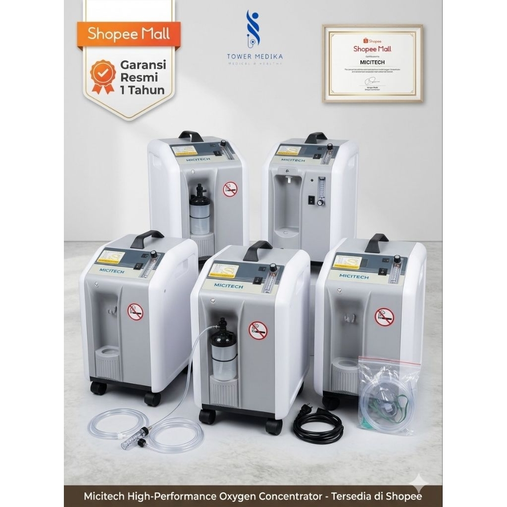 Micitech Oxygen Concentrator 10L - Mesin Penghasil Oksigen Medis Portable