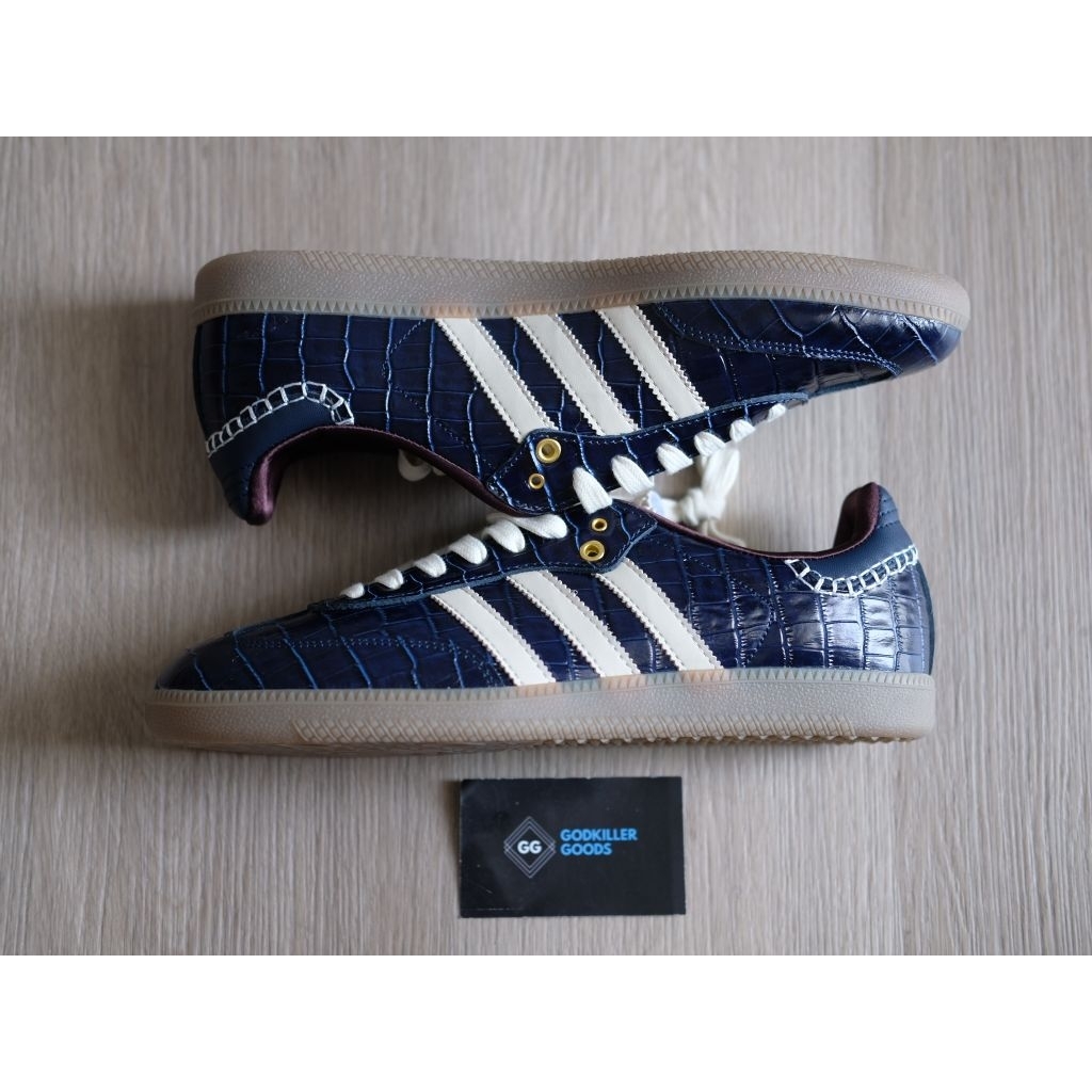 Wales Bonner Samba Collegiate Navy Croc Leather