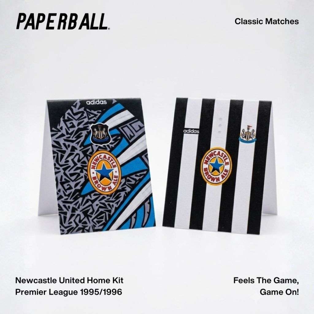 Classic Newcastle United Home Premier League 1995-1996 Classic Matches Paperball Sepak Bola Kertas
