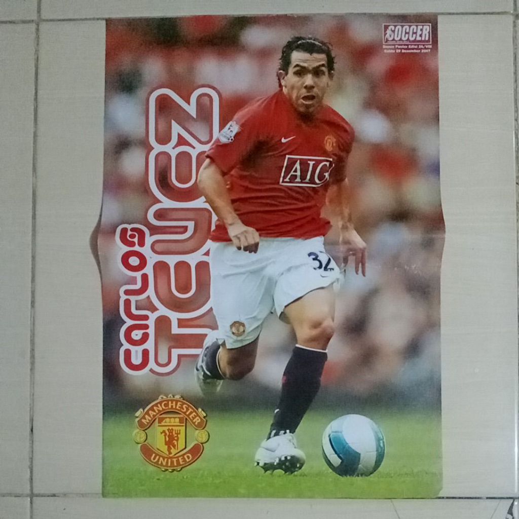 POSTER BOLA - CARLOS TEVEZ - MANCHESTER UNITED - Poster Murah Original - C2