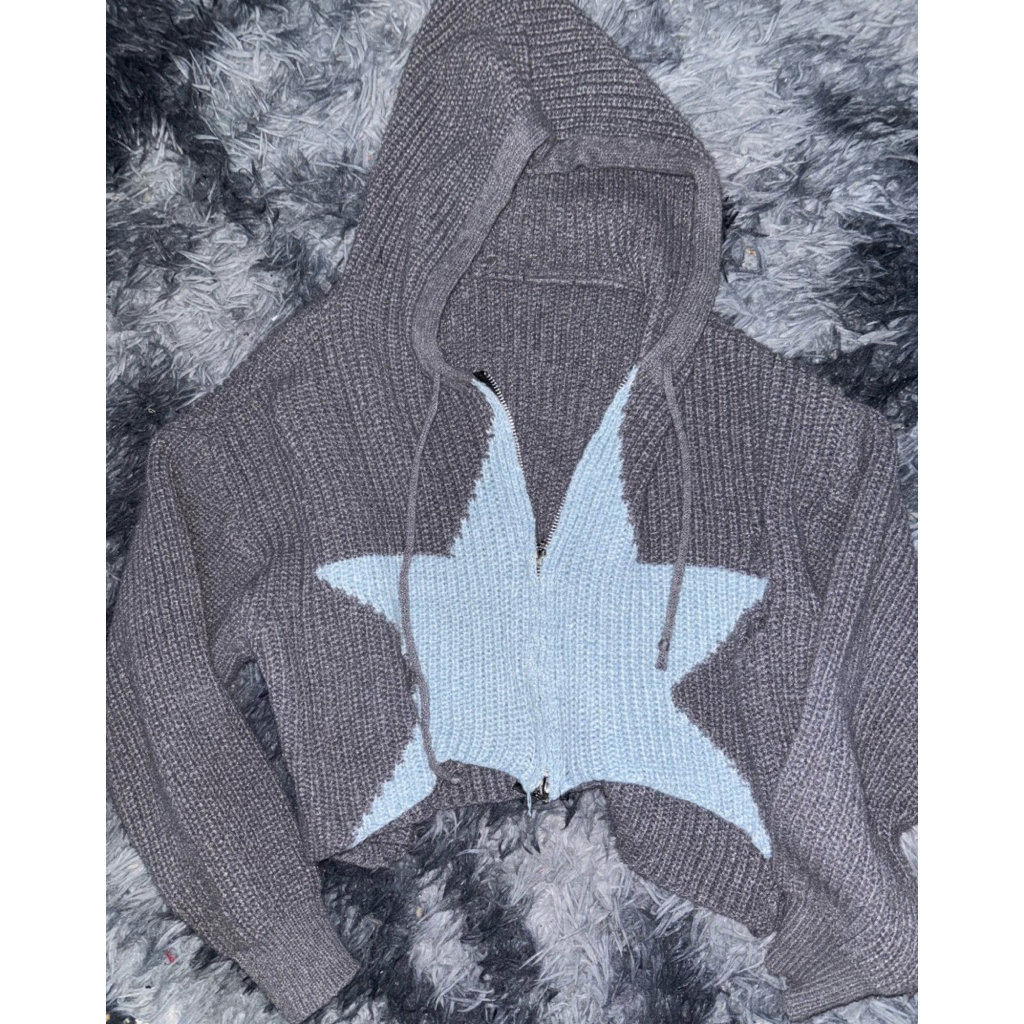 cropped oversize hoodie Y2k