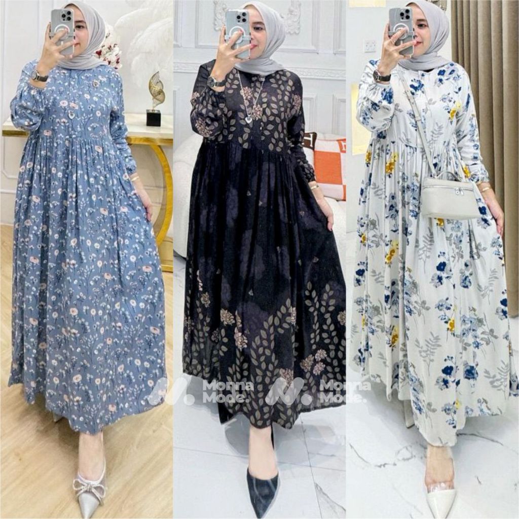 Gamis Midi Rayon Viscose - Gamis Rayon Diamond Premium - Gamis Rayon Premium