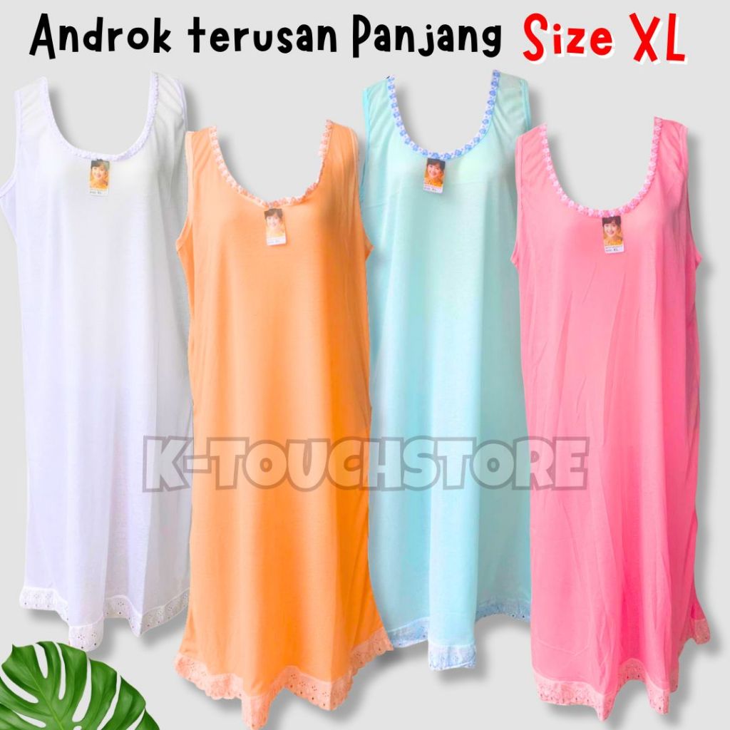 Androk Terusan Panjang Dalaman Wanita Katun Adem