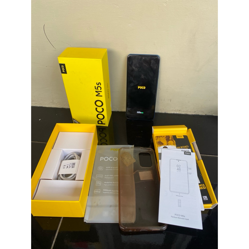 Hp Poco M5S 4/64 Fullset Mulus Second ex garansi resmi