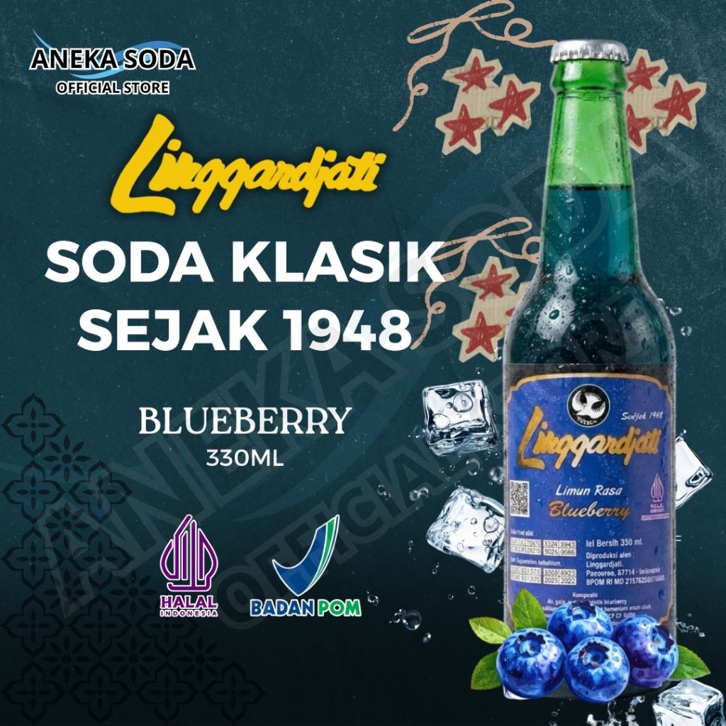 Limun Linggardjati Blueberry Jadul Halal 330 ml / Orson Linggar Jati