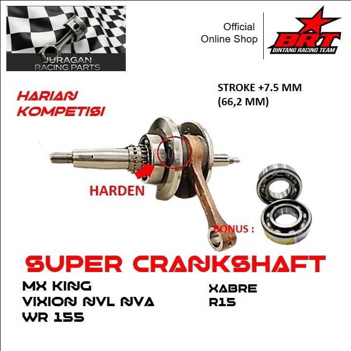 BRT Super Kruk As Stroke Up MX King R15 Vixion NVL NVA WR 155 Xabre