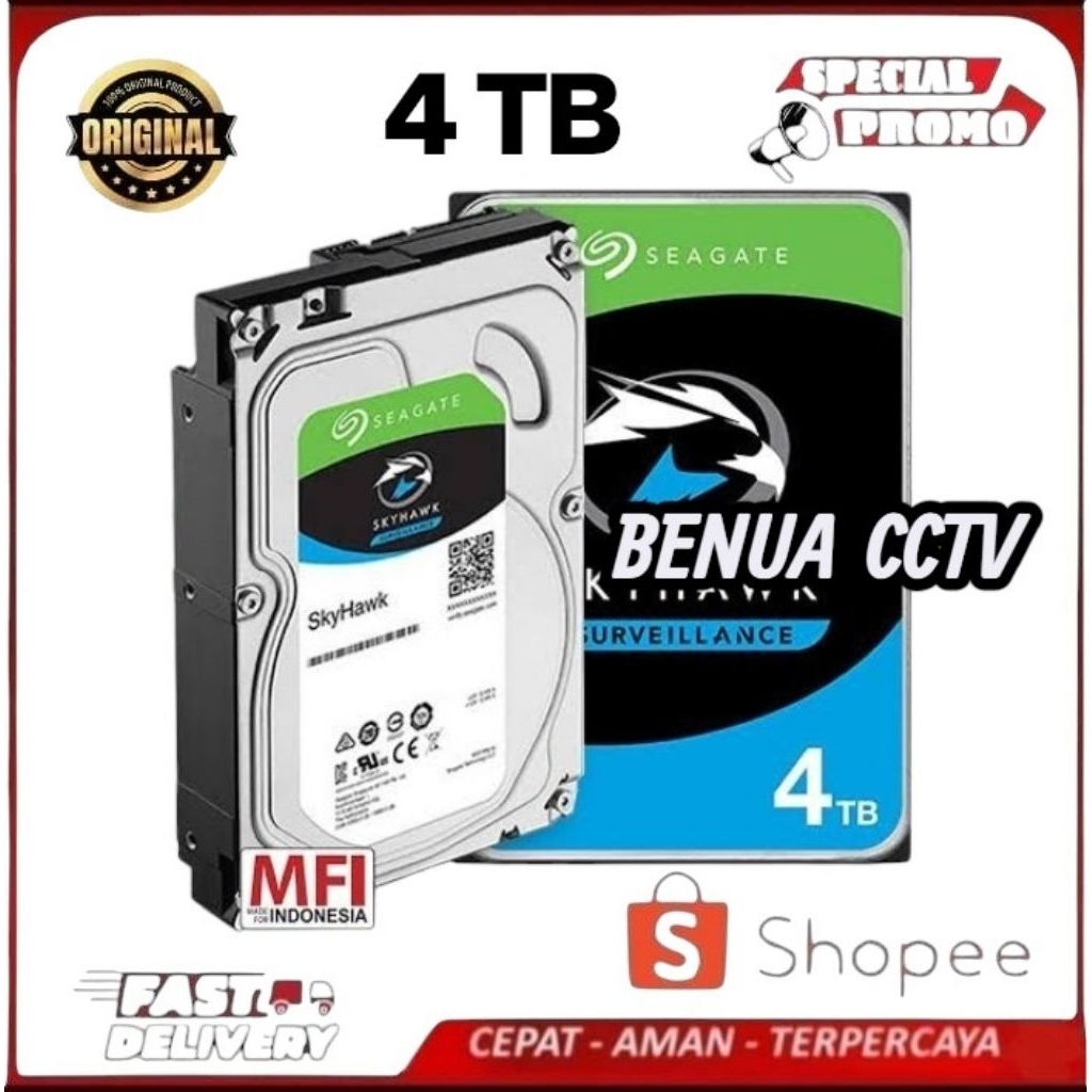Hardisk Skyhawk Surveillance 4TB MFi HDD 4 Terra Seagat3 Skyhawk 4 TB