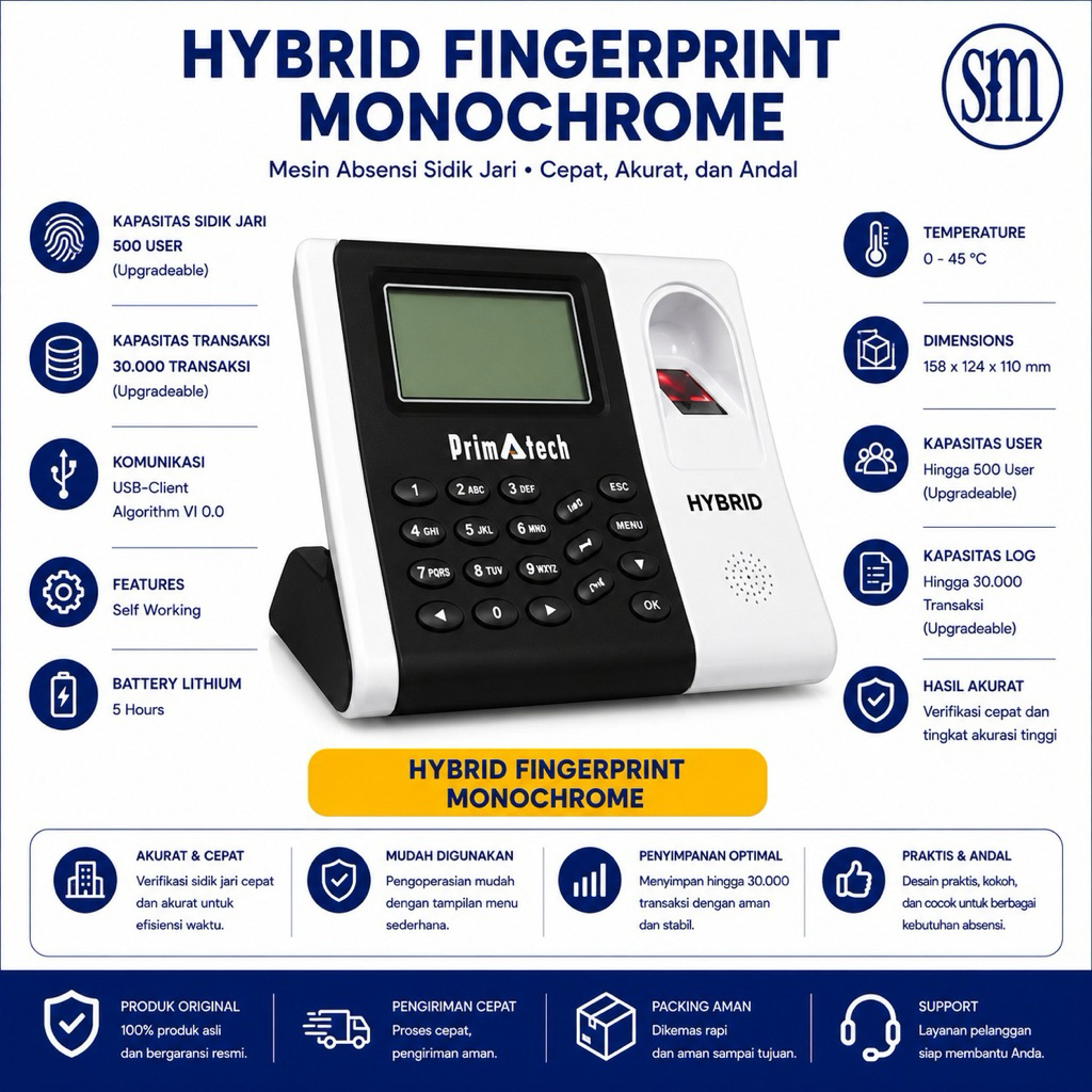 Mesin absen fingerprint hybrid primatech