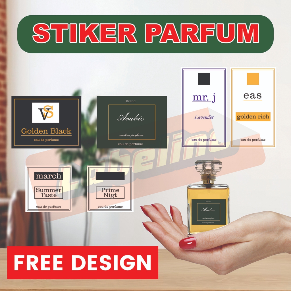 Cetak Stiker Label Parfum Custom FREE DESIGN