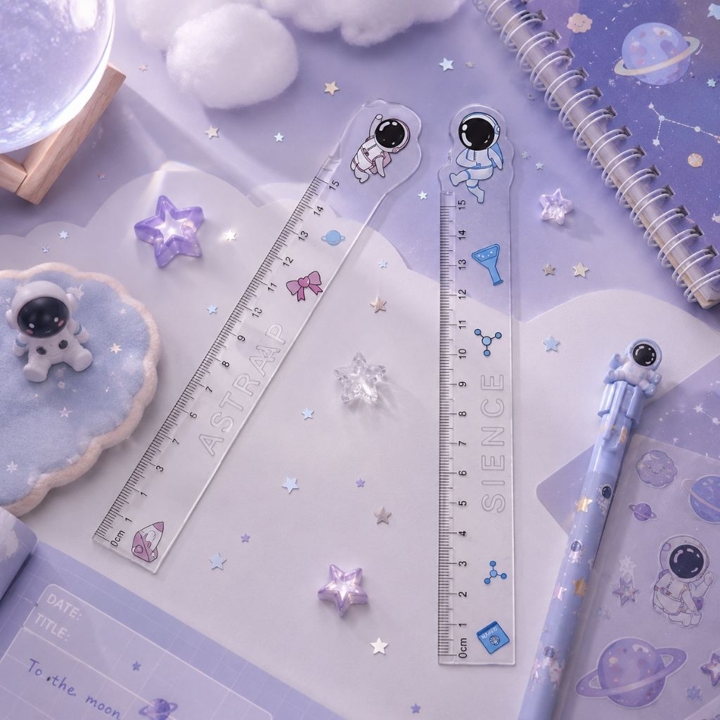 Penggaris Lucu 15cm - Motif Astronot