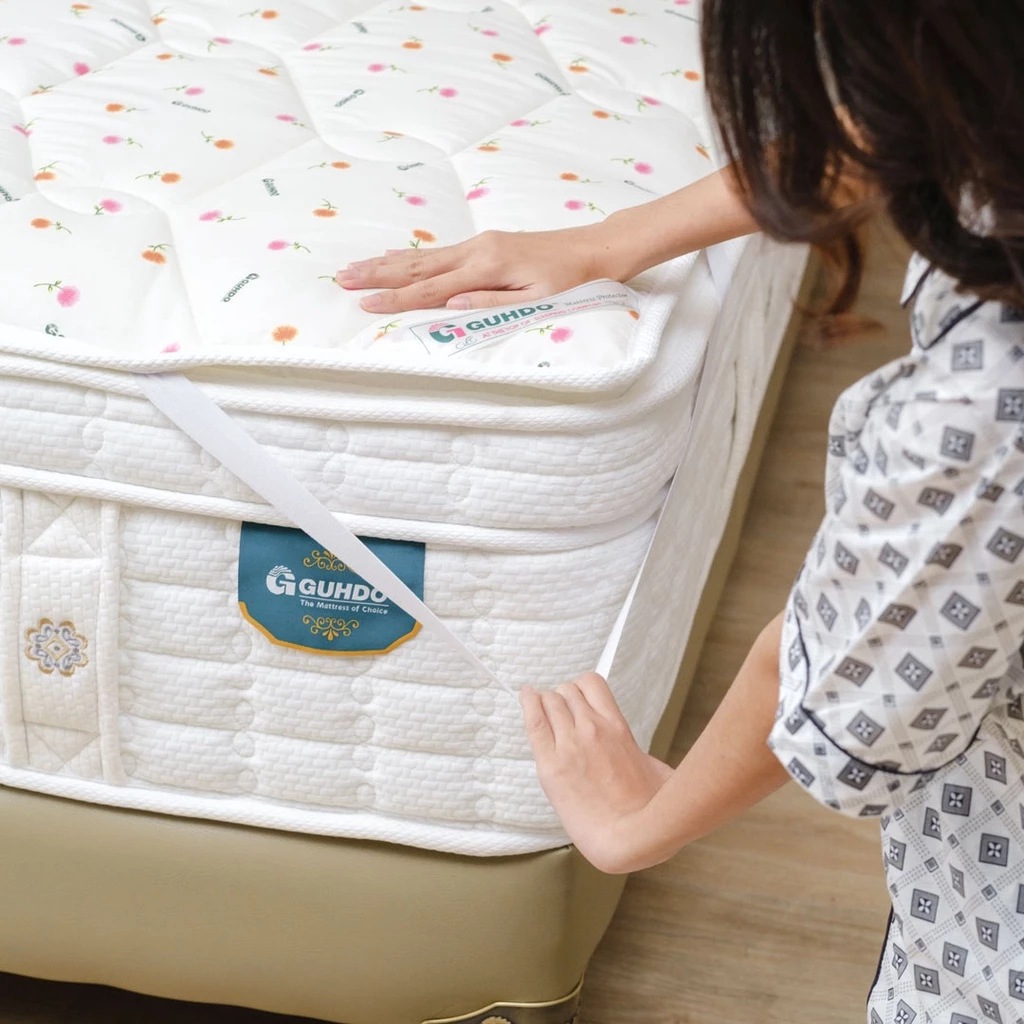 KHUSUS BELI DENGAN SPRING BED - Guhdo Mattress Protector Fitted, Flat Matres Pad 090 100 120 140 160