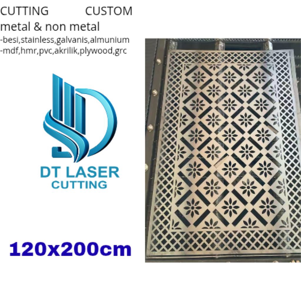 Laser Cutting Plat Besi 80x150cm Laser Cutting Pagar Besi