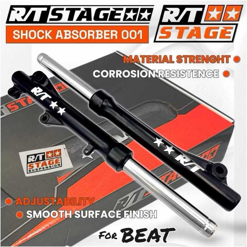 TABUNG SHOCK DEPAN RT STAGE BOTTOM SHOCK ORI SET KANAN KIRI UNIVERSAL MOTOR VARIO BEAT MIO FINO SCOO