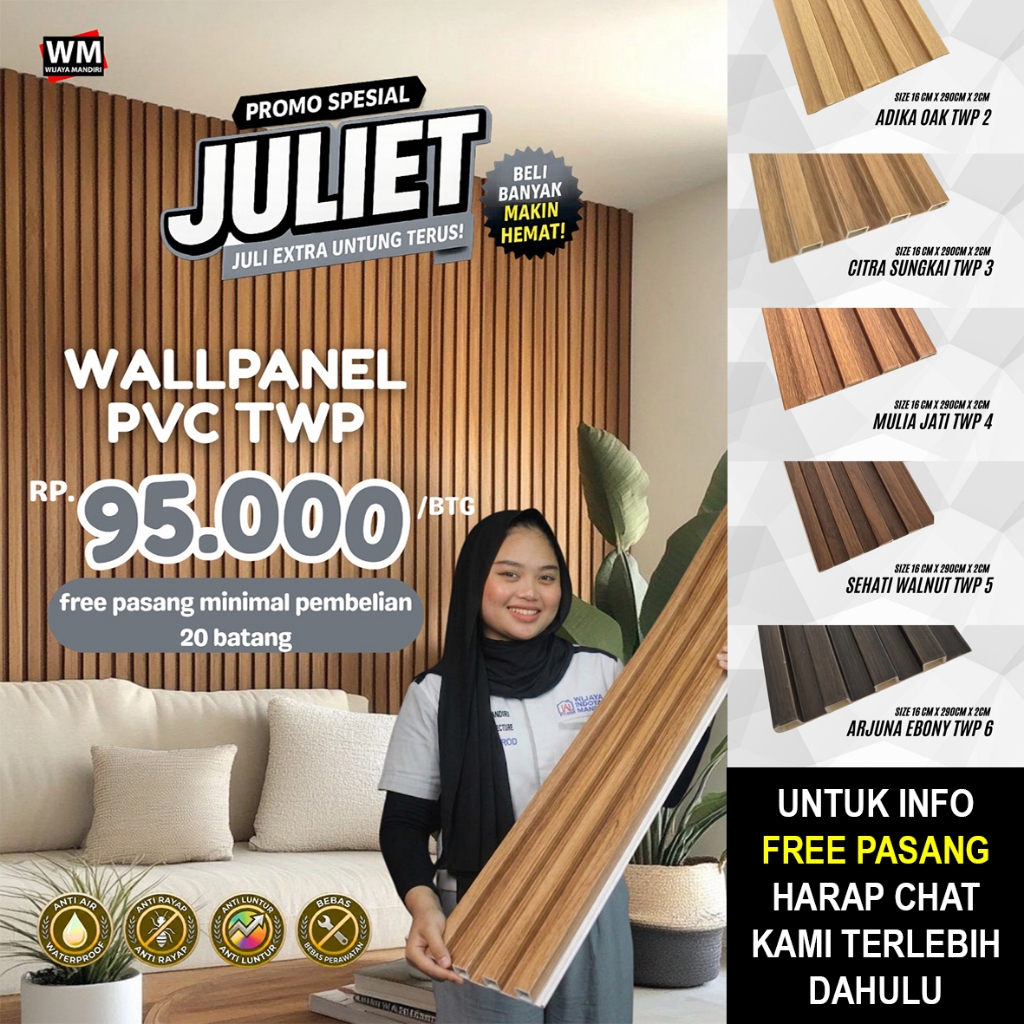 PVC Wallpanel Woodpanel / Wall Panel PVC Wood Panel Motif Kayu