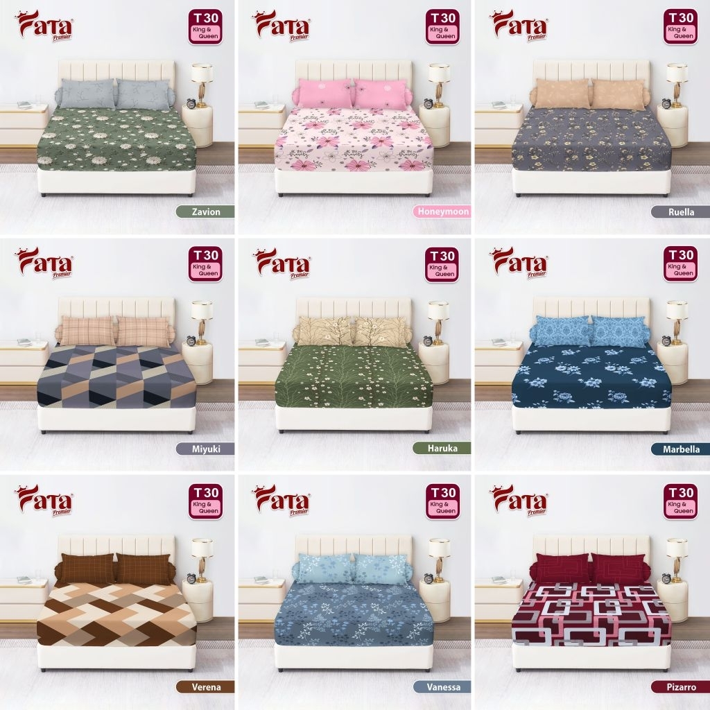 FATA / Sprei Fata Signature 180x200 no 1 / Seprai Fata 160x200 no 2 Motif Aesthetic Minimalis