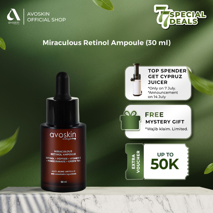 Ampoule Avoskin Miraculous Retinol 30ml - Anti Aging & Samarkan Kerutan