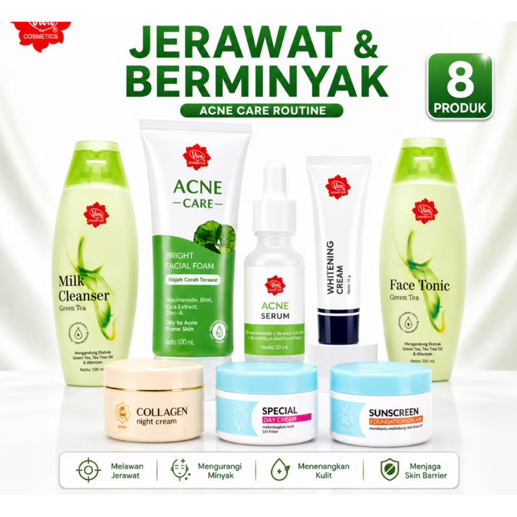 ( 8in1 ) Paket Skincare Viva Lengkap + Facial Foam