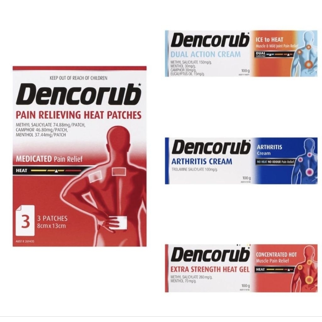 Dencorub Dual Action Cream Cold then Warm / Dencorub Extra Strength Gel 100g Hot Muscle Relief Dual 