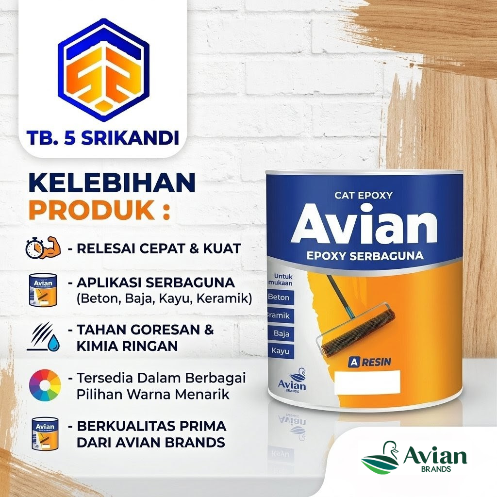 Avian cat epoxy lantai 2 komponen,Avian epoxy lantai 2 komponen,Avian cat epoxy serba guna 2 kompone