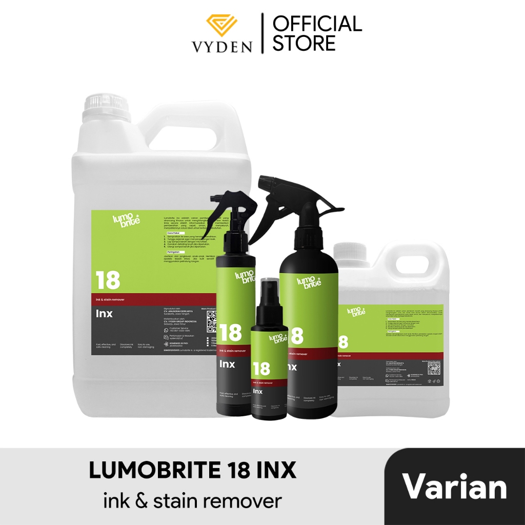 Pembersih Noda Bekas Tinta LUMOBRITE 18 INX Ink Remover 100ml Penghilang Noda Bolpen Pulpen Ballpoin