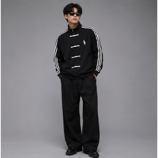tracktop CNY edition cheongsam polo pria casual trendy  - jacket sport fashion unisex logo bordir