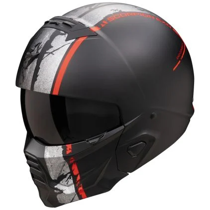 SCORPION HELMET EXO - COMBAT II LORD MATT BLACK / RED