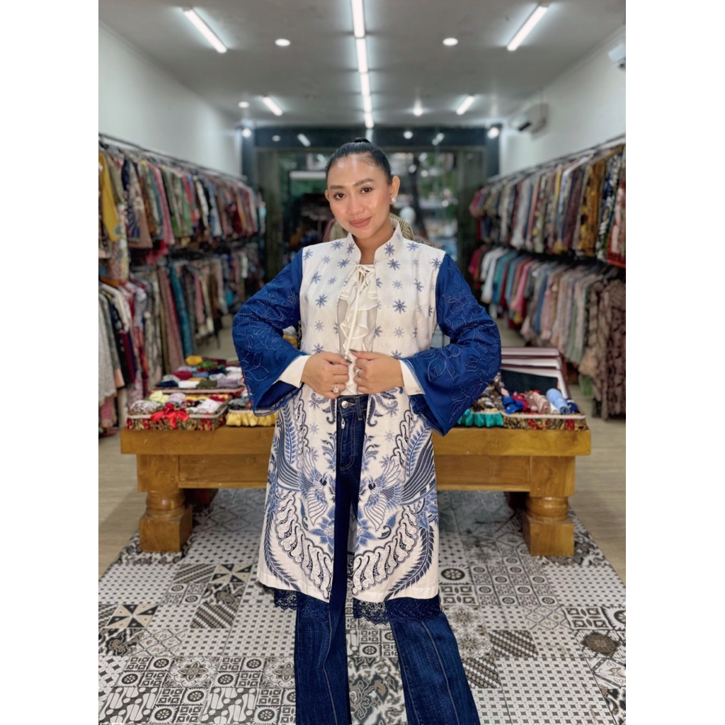 OUTER LENGAN PANJANG KOMBI BROKAT - PUTRI BATIK