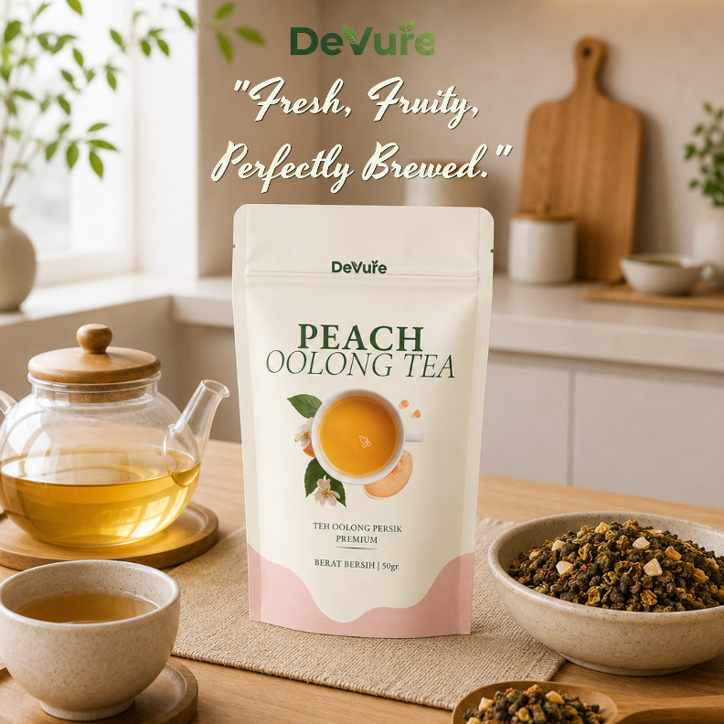 Devure Peach Oolong Tea Leaves / Teh Peach Oolong Berkualitas 50 gr