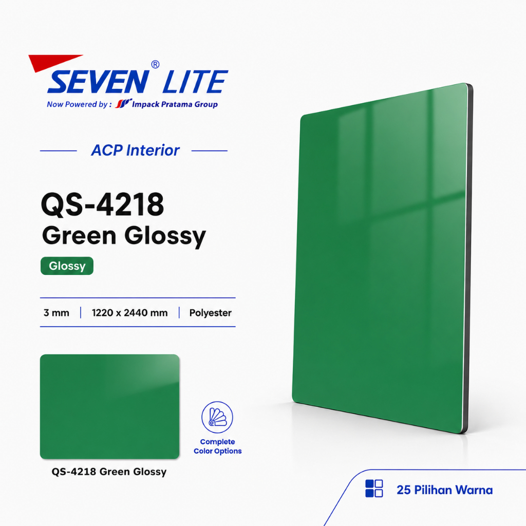 Seven Lite ACP Panel Aluminium 3mm PE 0.05 Komposit Interior 1220x2440 POLY Glossy Series