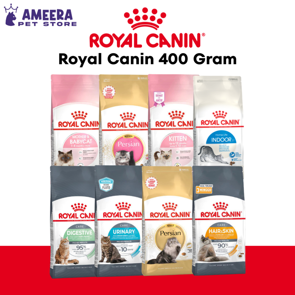 Royal Canin Kucing 400 Gram Berbagai Jenis Pakan Khusus, Kitten, Adult, Persia, Indoor