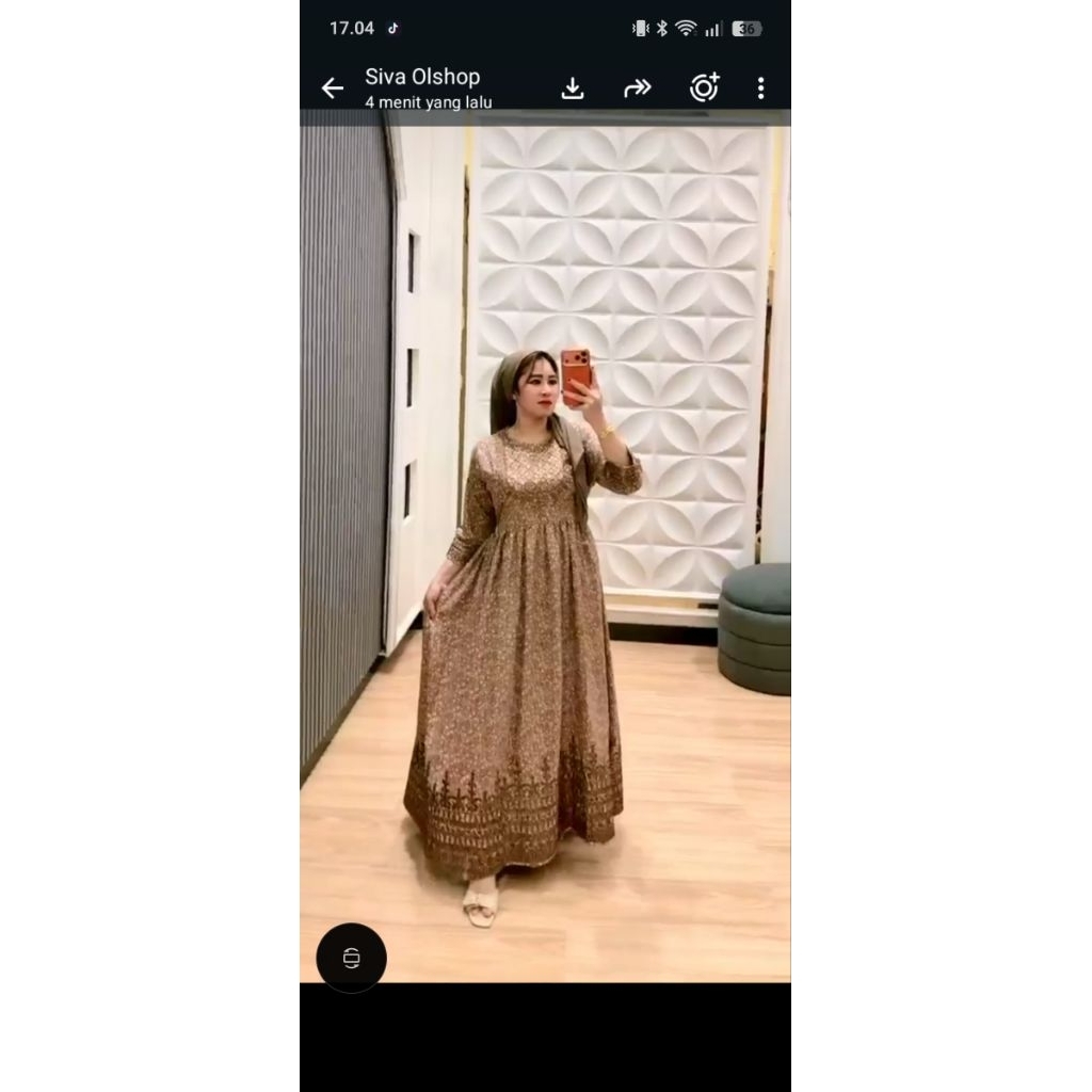 gamis hindi daun kelor terbaru