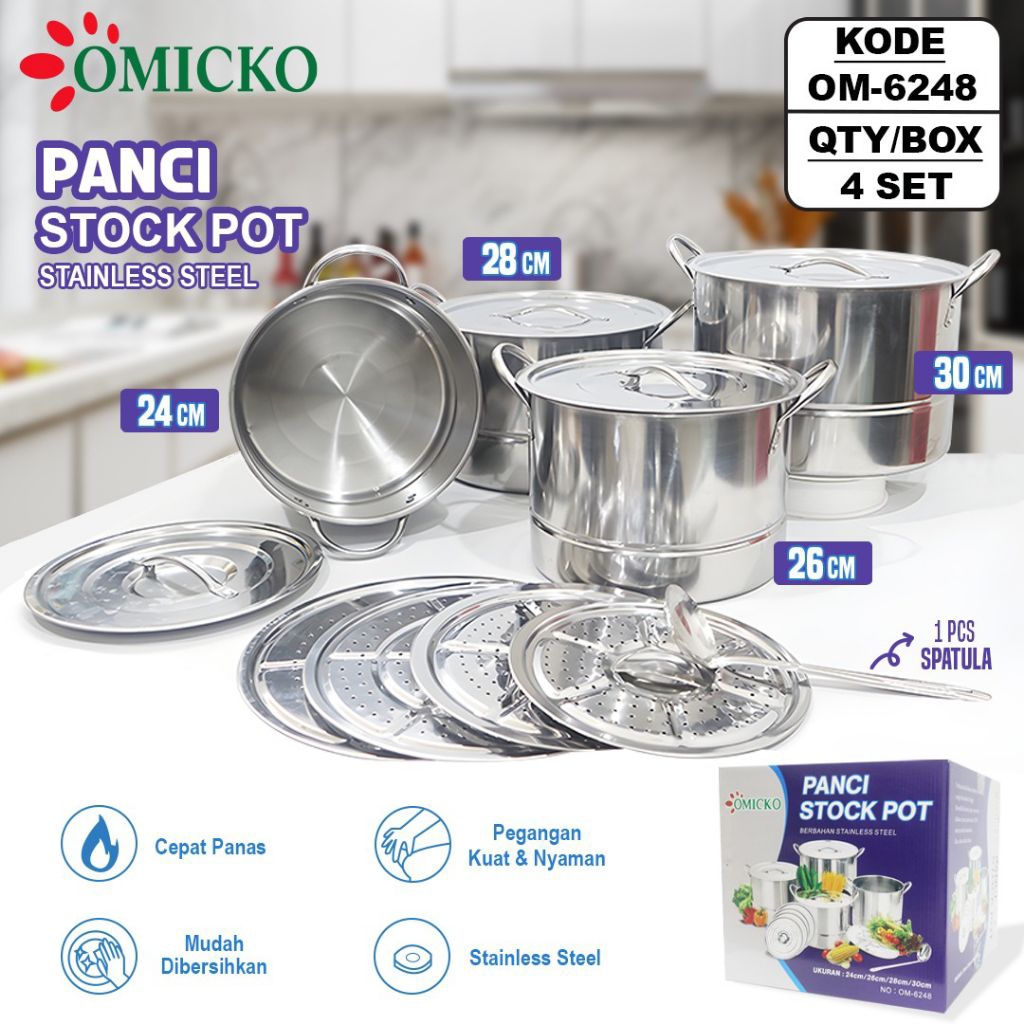panci set stok pot stenlis