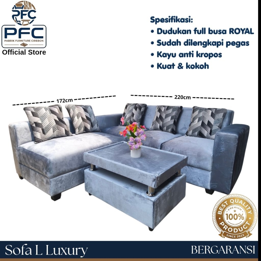 Sofa L Luxury Kursi Ruang Tamu Minimalis Termurah Cirebon Tegal Semarang