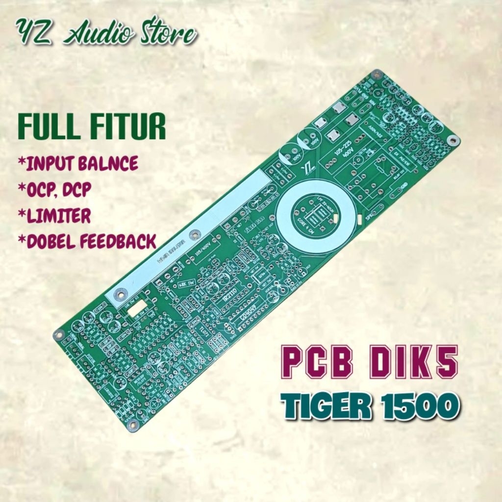 PCB D1K5 Tiger 1500 HB Full fitur Halfbridge Class D power Amplifier