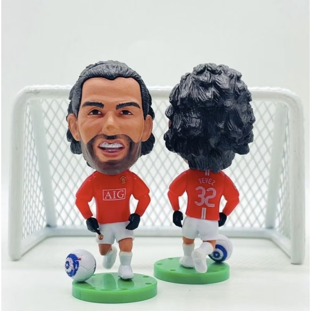 Action Figure Carlos Tevez Manchester United 2008 double winner soccerwe