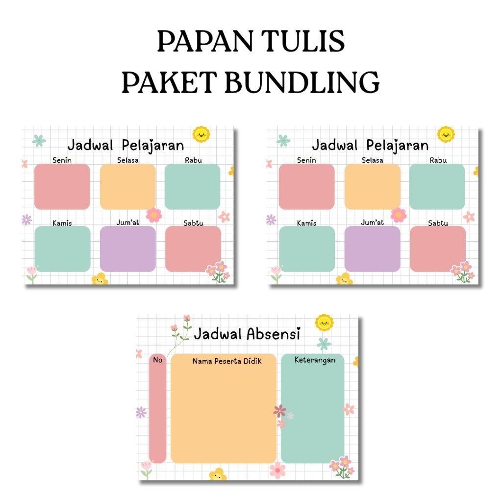Papan Kelas | Papan Pelajaran Kelas | Papan Piket | Papan Absensi | Hiasan Kelas