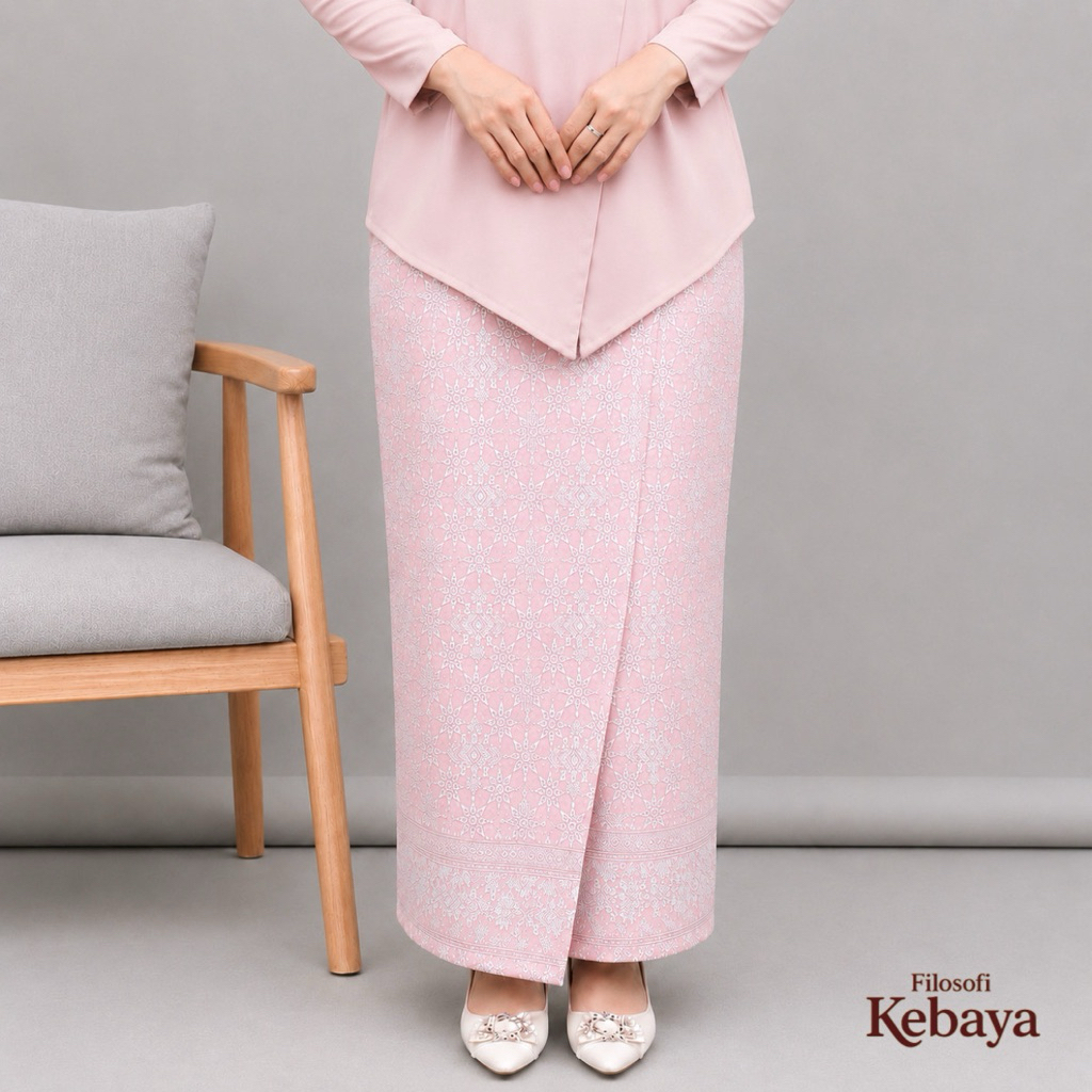 Rok Span Songket Wanita Premium Siap Pakai | Rok Songket Modern Elegant | Warna Terang Putih Krem Si