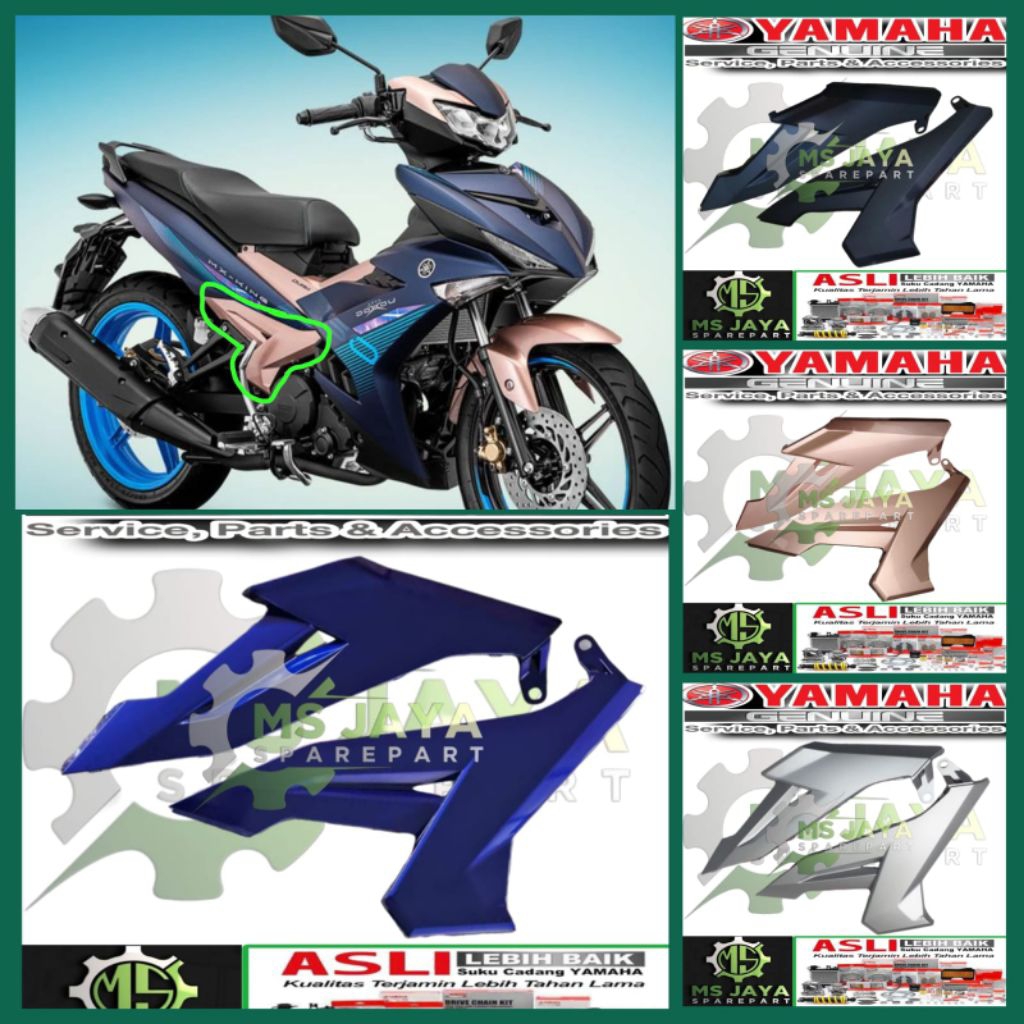 COVER SIDE 1&2 SAMBUNGAN BODY TENGAH BAGIAN BAWAH JUPITER MX KING 150 OLD NEW ORIGINAL YAMAHA KANAN 
