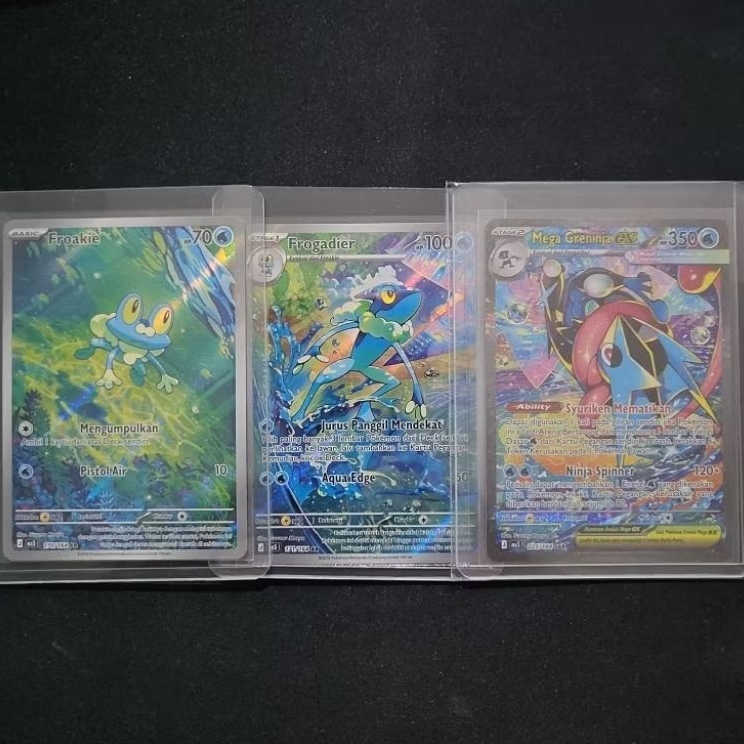 Kartu Pokemon Mega Greninja EX SAR Evoline Froakie Ar Frogadier Ar Mega Greninja EX SAR Ancaman Baya