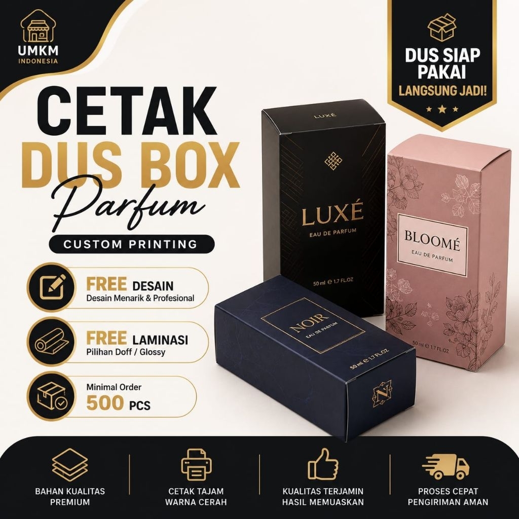 ​[FREE DESAIN] Cetak Dus Parfum Soft Box Custom Premium - Kemasan Box Parfum Suka-Suka