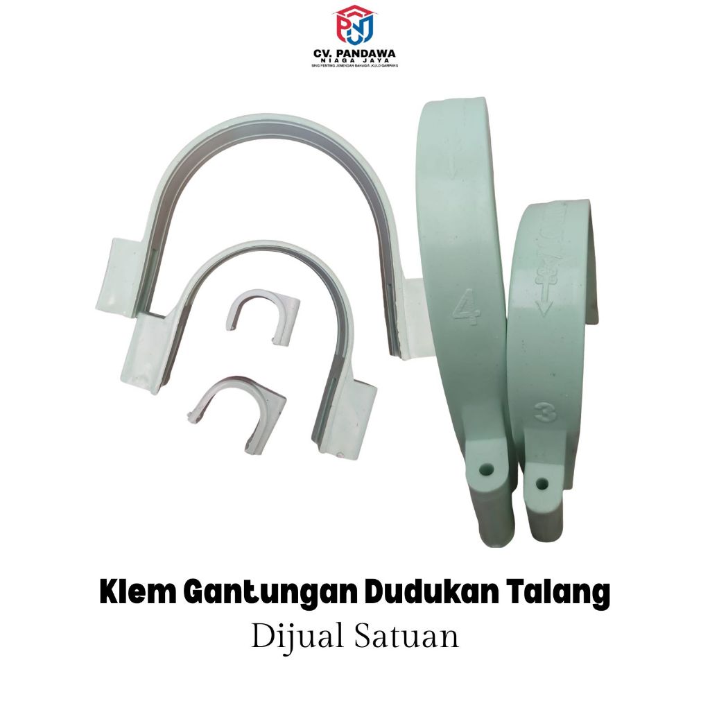Gantungan Talang Kotak PVC Abu / Bracket Penyangga Talang Air Rumah Ukuran 3/4" 1/2" 3" 4"