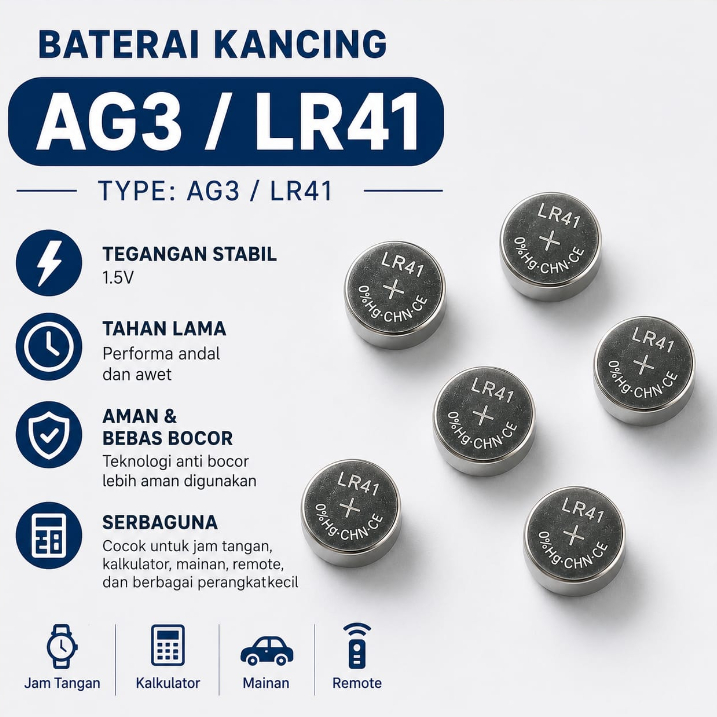 PB 375 ANEKA BATERAI LR41 BATERAI LIGHTSTICK JAM BAT KANCING REMOTE / MAINAN / JAM / SENTER / LED