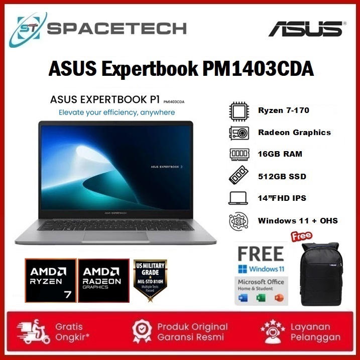 ASUS Expertbook PM1403CDA Ryzen 7 170 16GB 512GB 14"FHD W11 OHS
