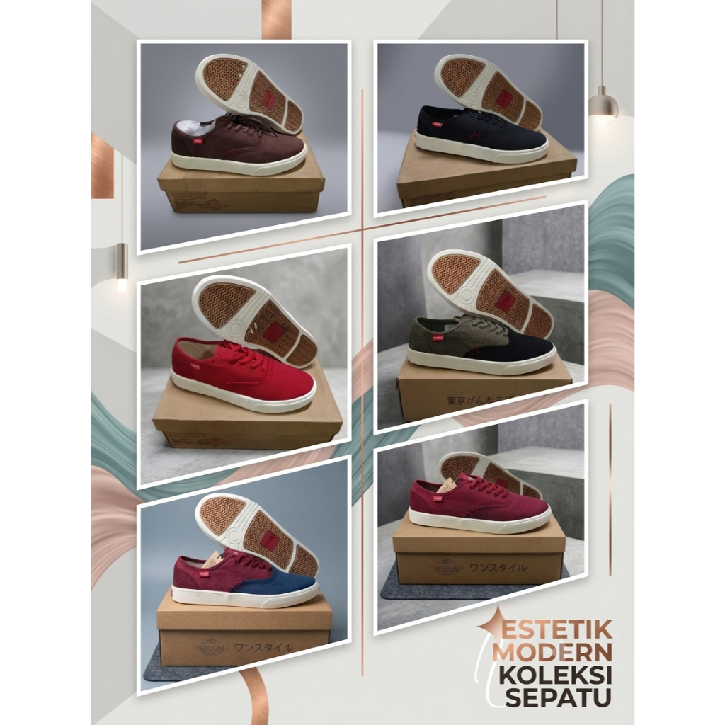Disc.30% Wakai Original Slip On Sepatu Sneakers pria - wanita | sepatu Wakai Kasual Ladies & Gantlem